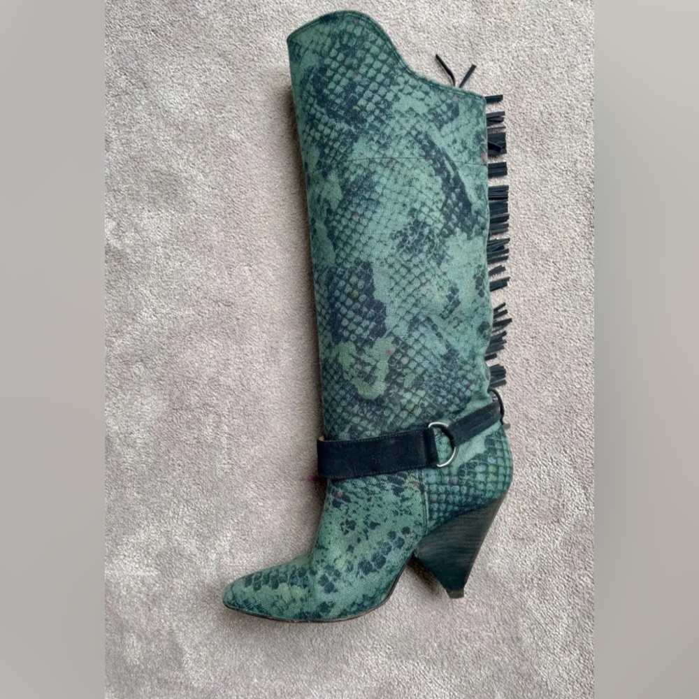 Isabel Marant Canvas Fringe Slouch Western Cowboy… - image 4